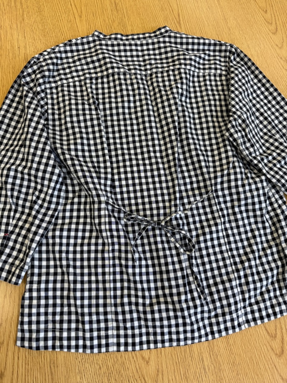 Uniqlo x Ines De La Fressange Cotton Button-Front Gingham Blouse - Black & White - Picture 9 of 12